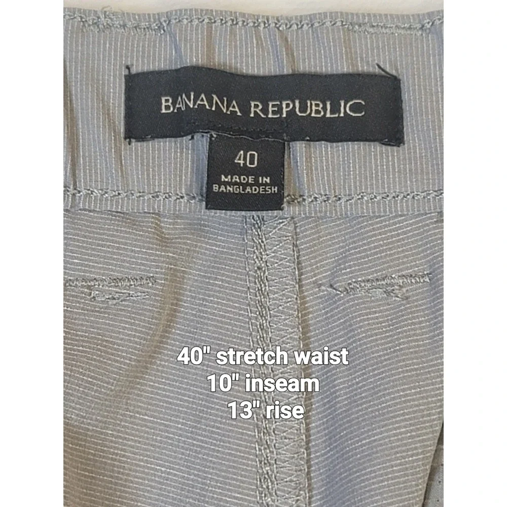 Banana Republic Performance Golf Shorts Blue Gray Stretch Preppy Casual Size 40